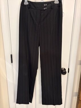 Women's Black Pinstripe Dress Pants